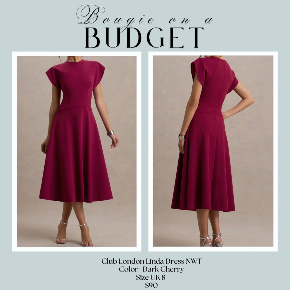 Club L London Burgundy Midi Dress